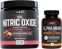 ONNIT Nootropic + Pretraining Stack - Alpha Brain (90ct) + Total Nitric Oxide (Buah Harvest)