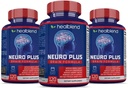 Neuro Plus Brain & Focus Formula - Brain Booster Supplement, Support Mental Clarity & Focus - Enhances Concentration & Mental Energy - 120 Capsules (3 Pack)