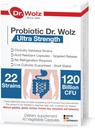 Produksi Harian Jerman untuk Perempuan dan Pria, 120 miliar CFU - 22 Strains, Vegan Probiotic Capsules untuk Gut, dan Digetical Health Supplemen, Target Rilis Formula 40 Cout