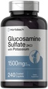 Horbäach Glucosamin Sulfate 1500mg 124; 240 Caplets 12.4; 2KCI dengan Potasium 124; Non-GMO dan Gluten Free Suplemen