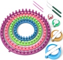 REDAEER Round Kinting Looms Set Craft Kit Tool dengan Hook Needle dan Pompom Maker