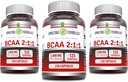 Amazing Formula BCAA 2: 1: 1 1000 Mg Per Serving 124; Capsules 12.4; Branched Chain Amino Acids Supplemen Non- GMO 124; Gluten- Free Alag4; Dibuat di AS (3 Pack, 250 Count)