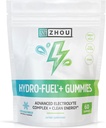 Pembesaran Nuklir Zhou Hydro-Fuel + Gummies - Electrolite Gummies for Hydration, Advanced Chews with Electrolytes Complex dan 75 mg Caffeine for Clean Energy, Hydrating Supplemen - 60 Vegan Chews
