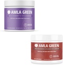 Amla Powder & Green Tea Superfood Supportion Suplement, Antioksidan Dukungan, Dibuat dengan Elderberry (90 Pelayan) & Hibiscus (30 Pelayan), Organik, Vegan