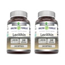 Amazing Formulas Lesithin 1200 mg Suftgeels Sufflement: 124; Potency Tinggi 124; Non-GMO 124; Gluten Bebas (2 Pack, 240 Count)