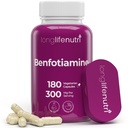 LongLifeNutri Benfotiamine 300mg - 180 Vegetarian Capsules, 6- Bulan Supply, Fat- Soluble B1 Thiamine Suplemen Energi dan Wellness, Lab Test, Dibuat di USA