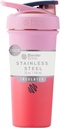 BlenderBottle Sport Sleek Insulated Slainless Steel Bottle dengan Wire Whidle, 25- Ounce, Ounce Flamingo Ombre - Protin Shakes & Hydration for Athfitness Enjuraists, Easy Mixing, Slim Easy to Hold, Keeping Drink, Lokable Laid
