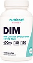 Nutricost Diindolylmetana DiM Suplemen Wanita 400mg, 120 Kapsul, dengan Dong Quai, Kalsium & Black Cohosh - Vegan, Non-GMO dan Gluten Bebas