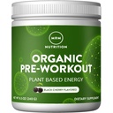 MRM nutrition Organic Pre- Workout Powder - Perempuan & Pria, 150 mg Natural Caffegen & Adaptogens, Murni Energi, Fokus & Darah Flow, Vegan, Sertifikasi Organik, Non-GMO - 20 Servis, Black Cherry Flavor