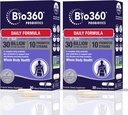 Tambahan Probiotik Bio360 yang telah dewasa untuk Perempuan & Laki-laki, 30 Milyar CFU, 10 Strain, Fiber Prebiotik Organik, Digetical & Imune Health, Occasional Constipation, Diestipation & Bloating, 30CT (2 Pack)