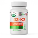 LiVEGOT Organic D3 K2 Tambahan 2000 IU, Vegan Kapsul dengan MK-7, Murni Vitamin D3 dengan K2 untuk Imune, dan Dukungan Bone Dibuat di AS Organik D2 Formula (60 Count)