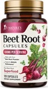 Beet Root Capsules 1300mg - Ekstra Kekuatan Busi Beetroot Merah - Mendukung Produksi Nitric Oxide, Kesehatan Jantung & Natural Energy - Non-GMO, Vegan, Gluten Free - 120 Veval Capsules