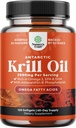 Antartika Krill Oil 2000mg Softgeels Per Serving - Omega 3 Krill Oil Suplement with EPA DHA & Astaxanthin - 3 Party Lab Test No Gluten GMO atau Fishy Aftertaste - 2 Bulan