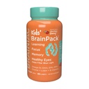 "Brainiac Kids Daily BrainPack Gummies, Support BrainHealth with Omega 3 DHA EPA DPA, Chooline, B6 & B12 and Lutein for Eye Health with Imune Support, Citrus Berry Flavor, 90 ct
