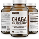100% Real Wild Chaga Mushroom & Aged Black Bawlic Powder Capsules - Antioksidant & Imune Suppport-12.4; Nordic Forest Chaga dengan Black Garlic 124; No Fillers 124; 1500mg Capsules 126; 90 ct