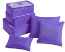 6 Set Packing bawah Bed Storage Cubes Containers Low Profile On Lumber Travel Packing Organizers Housepping Penyimpanan Cloth (Purple)