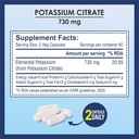Potasium Citrate 730mg Suplemen, Support Hidney Fungsi & Sehat Muscle - 120 Vegetable Capsules
