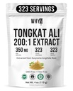 WHYZ Tongkat Ali Powder 1113g, Murni Longjack 200: 1 Ekstrate Eurycoma Longifolia Suplemen untuk Increased Fisik Performance and Well- Menjadi, Longjack Tongkat Ali untuk Pria dan Perempuan, 323 Servis