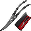 Kitchen Shears Heavy Duty, Premium Kitchen Gunt Stainless Steel, 8.8 "Poultry Hearing Ultra Sharp for Bone Chicken Meat, Food Gunting Anti- Slip Handle, Black Titanium Plated, Spring Loaded