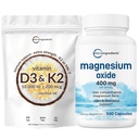 Mikro Ingrediens Vitamin D3 10,000iu + K2 200mcg Coconut Oil Softgels & Magnesium Oxide 400mg Bundle Pack = 124; Escult Sunshine Vitamin 124; Form Elemental Konsentrasi Max