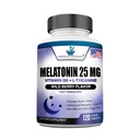 Melonatin 25mg Per One Tablet, 120 Chewable Tablet dengan L-Theanine & Vitamin B-6, Pendukung Siklus Sehat, Promotes Calling & Restful Sleep, Vegan, NON GMO, Made In USA