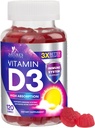 Vitamin D3 Gummy 5000 IU (125 mcg) - Dietary Vitamin D Suplement for Women & Men - Bone, Teeth, Muscle & Imune Health Support, High Potensi D3 Nature 's Nor-GMO & Gluten Free - 120 Gummies