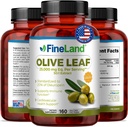 FineLand Olive Leaf Extract 50x - 25,000mg Eq. per Serving 124; 160 Vegan Caps, Olive Extract dengan 20% Oleuropein Aver4; Herbal Antioksidant Suplemen untuk Pengatur Sirkulasi dan Imune, Dibuat di Amerika Serikat