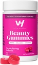 Gumi Kecantikan VitaHustle, 2500 mcg Biotin, 100 mg Collagen, Vitamin C, B-Complex, Strong Hair, Skin Nails, Low Sugar, Non GMO, Strawberry Colada, 50 Count