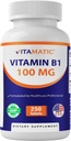 Vitamin Vitamin B1 (As Thiamine Mononitrate) 100mg - 250 Vegetarian Tablet Support Energy Produksi, Gugup System Fungsi & Heart Health *