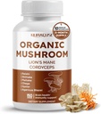 Jamur Organik 10-in-1 Formula-la - dengan Mane Singa, Cordyceps Reishi, Shiitake, Maitake, Chaga, Non- GMO, Bebas, Soy- Free (150 Cacah (Pack 1)