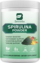 Spirulina Powder, Super Greens Powder Smoothies & Juice Mix with Spirulina, Progitive Digetical Enzymes, Chlorella, Vegies Fruits, Wheat Grass for Immunity, Dipascable Supports - Vegan
