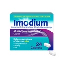 Imodium Multi- Symptom Relief Caplets dengan Locamide Hydrochloride & Simeticon, Anti- Diarrheal Medicine for Treatment of Diare, Gas, Bloating, Cramps & Pressure, Easier to Open, 24 ct