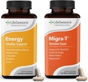 Migra- T dengan Caffeine - Migraine Prevention & Relief Suplement - Dukungan untuk Sakit kepala parah - reduces Suara Cahaya & Odor Sensitivity - 120 Kapsul