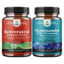Bundle of Youthful Trans Resveratrol Suplemen dengan AMPK Activator for Cellular Health & Vitalitas dan Vitamin B3 Niacinamide Mitokondria Energy