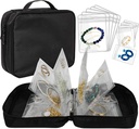 Travel Jewelry Organizer Case Transparent Jewelry Storage Book Binder Bag for Earrings, Rings, Necklace, Brackets (All- Black)
