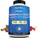 Nutrivein Premium Berberine HCL 1200 mg dengan Cinnamon Ceylon - 120 Capsules: Suplemen Absorpsi Berberine Defesives, Diathable, & Metabolisme