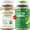 NEVISS Sugar Free L- Theanine Calm Gummies 120 Counts + Sugar Free 5- HTP Gummies 120 Counts