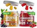 Joyli Ashwagandha & Superfruit Gummies Bundle - Pikiran & Body Saldo + Daily Wellness Dukungan - Vegan Multivitamin Formula dengan Goji, Elderberry, Vitamin C, D & Zinc - 2 Pack untuk Dewasa