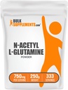 BulkSuplements.com N- Acetyl L- Glutamine Powder - Glutamine Supder, L Glutamine Powder, Gut Health & Recovery - Gluten Free, 750mg per Serving, 250g (8.8 oz) (Paket 1)