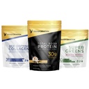 Transformasi Vanila Protein Powder 124; 30G Multi- Protein Campuran + Grass- Fed Hydrolyzed Collagen Peptides Powder - Rambut, Skin, Nails + Organik Menyambut Superfood Poundster- Imune & Energy