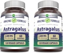 Amazing Formulas Astragalus 2000 mg Per Serving Capsules Suplemen 124; Terbuat dari Murni Astragalus Membranaceus Root Extract 126; Non-GMO 124; Gluten Bebas (120 Count 124; 2 Pack)