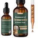 Suplemen Anjing Senior untuk Dukungan Sistem Kesehatan & Gugup, Suplemen Mashroom untuk Anjing, Tambahan Dementia untuk Calming & Relaxation, Address Getting Lost, Social Withdrawal - 59 ML