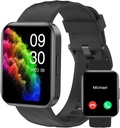 Phones iPhone / Android Phones, 1.85 "HD Screen Fitness Heart Tracker Monitor 100 + Sports Tracker Watch Waterproof (Black)