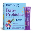 Produksi LOVEBUG untuk Bayi - Provinsi Bayi Organik 6-12 bulan untuk Dukungan Imuniune Bayi, Gas, Kolik, Diary & Intan Pelecehan Sugar- Bebas, Powder hambar, 30 Pack