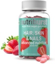 NUTRIBURS Hair, Skin & Nail 124; UK Paling Terpercaya Brand 124; Biotin Rambut Gummies 12.4; untuk Heally Skin, Rambut & Nails 124; Vegan dan Sugar- M Bebas 124; Delicious Strawberry Flavored Gummies; Paket dari 60