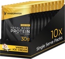 Protein Super Blend Super Blade 124; Egg White, Collagen Peptides, dan Tanaman Protein, 124; 15 Milyar CFU Progories 124; Enzymes Digevila 124; MCT Oil Shake 124; Low Carb untuk Pria & Women & Women 144; Vanilla, 10 Pack