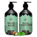 Menyerang Viking Beard Wash dan Conditioner (Tea Tree & Biotin) - Paraben & Sulfate Free Cleansing Care for All Beard Types (10oz Per Bottle)
