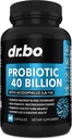 Probiotik 40 Milyar CFU Suplemen - Lacrosnillus Acigholilus Propoculus for Women & Men Capsules - Gluten Free Progories for Digetical Health Pills dengan Bifidobacterium, Plantatum, Paracasei, FOS