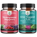 Bundle of Menopause Supplement for Women with Dong Quai, Vitex Chaste Berry & Black Cohosh and Liver Support naC Suite, Artichoke, Choline & Beetroot for Detox & Repair