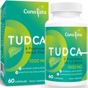 Suplemen Dukungan TuDCA Liver 1000mg - 60 Vegan Capsules, TUDCA Bile Salts dengan Milk Thistle Herbal Campuran Formula Liver Cleanse Detox & Repair